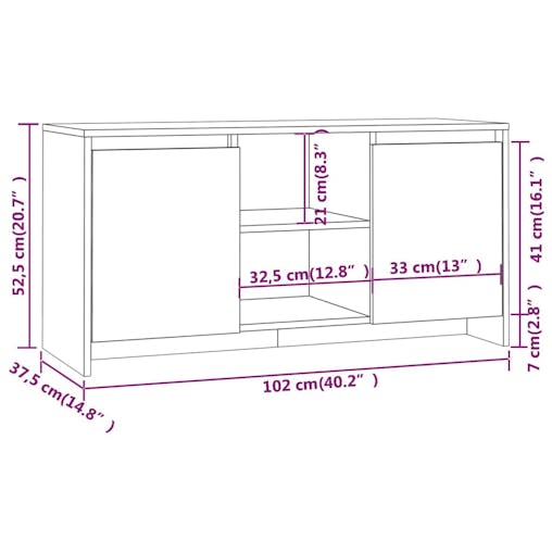 NNEVL TV Cabinet Black 102x37.5x52.5 cm Chipboard