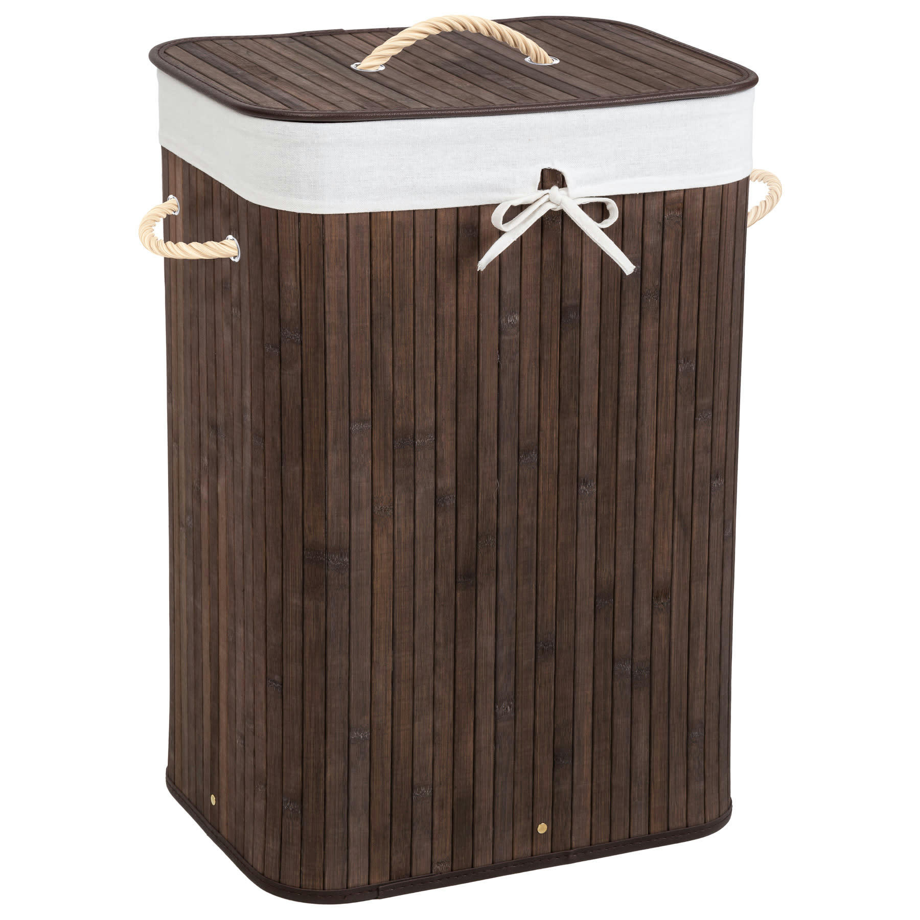 - Panier à linge rectangulaire en Bambou marron