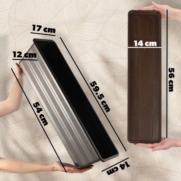 KADAX Skrzynka Balkonowa 60cm Doniczka   Podstawka