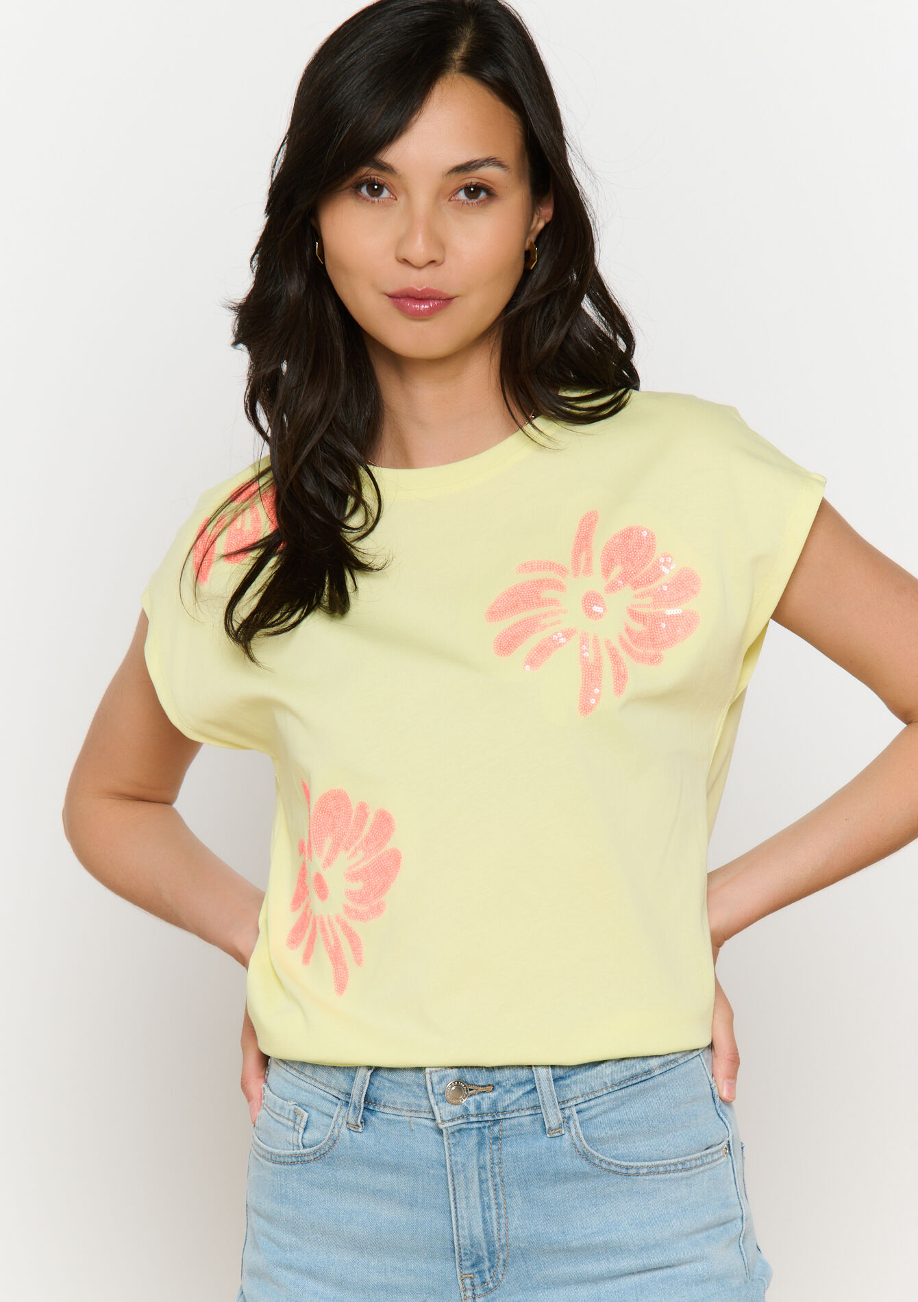 Losvallend bloemen t-shirt