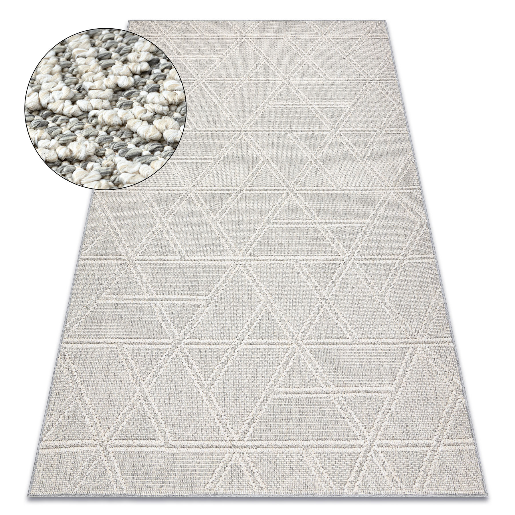 Dywan JERSEY 19241 szary - Romby, geometryczny pętelkowy, 60x100 cm
