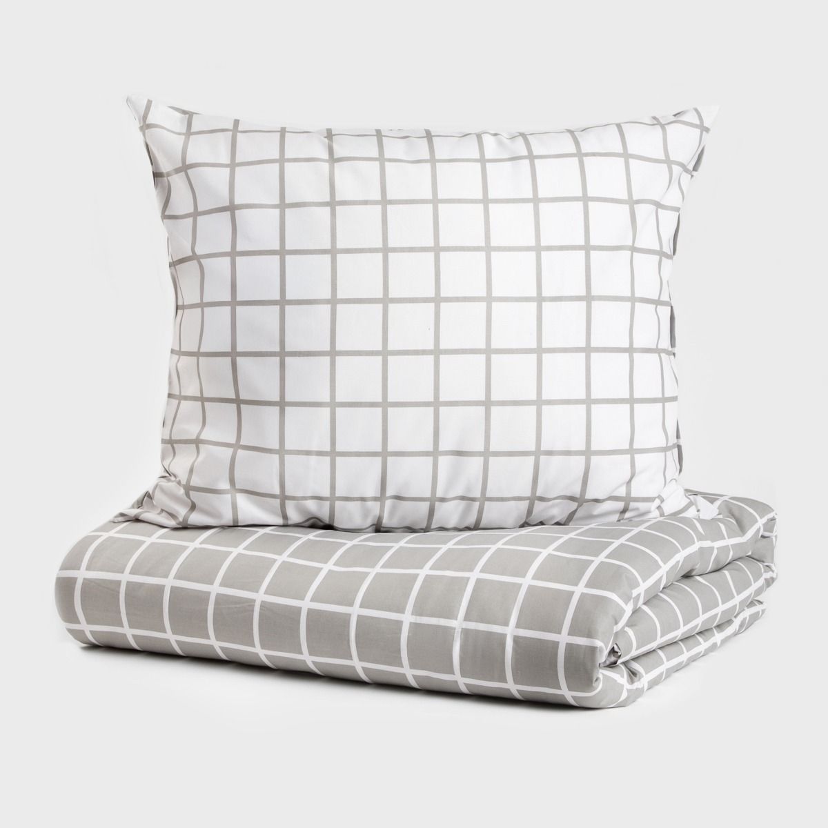 Pościel REYES bawełniana dwustronna szaro-biała 140x200   1*70x80 cm