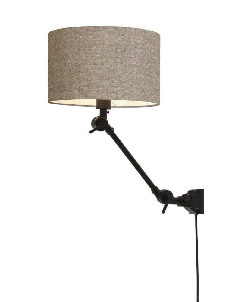 AMSTERDAM - Applique noire flexible et abat-jour L65cm