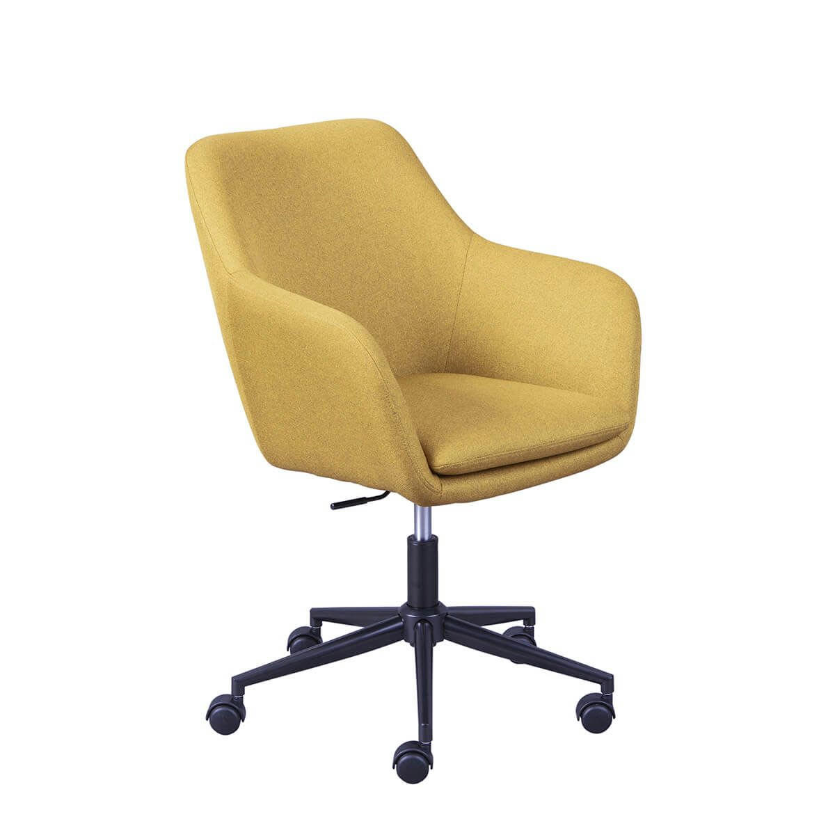 VALKA - Fauteuil  de bureau sur roulettes tissu curry