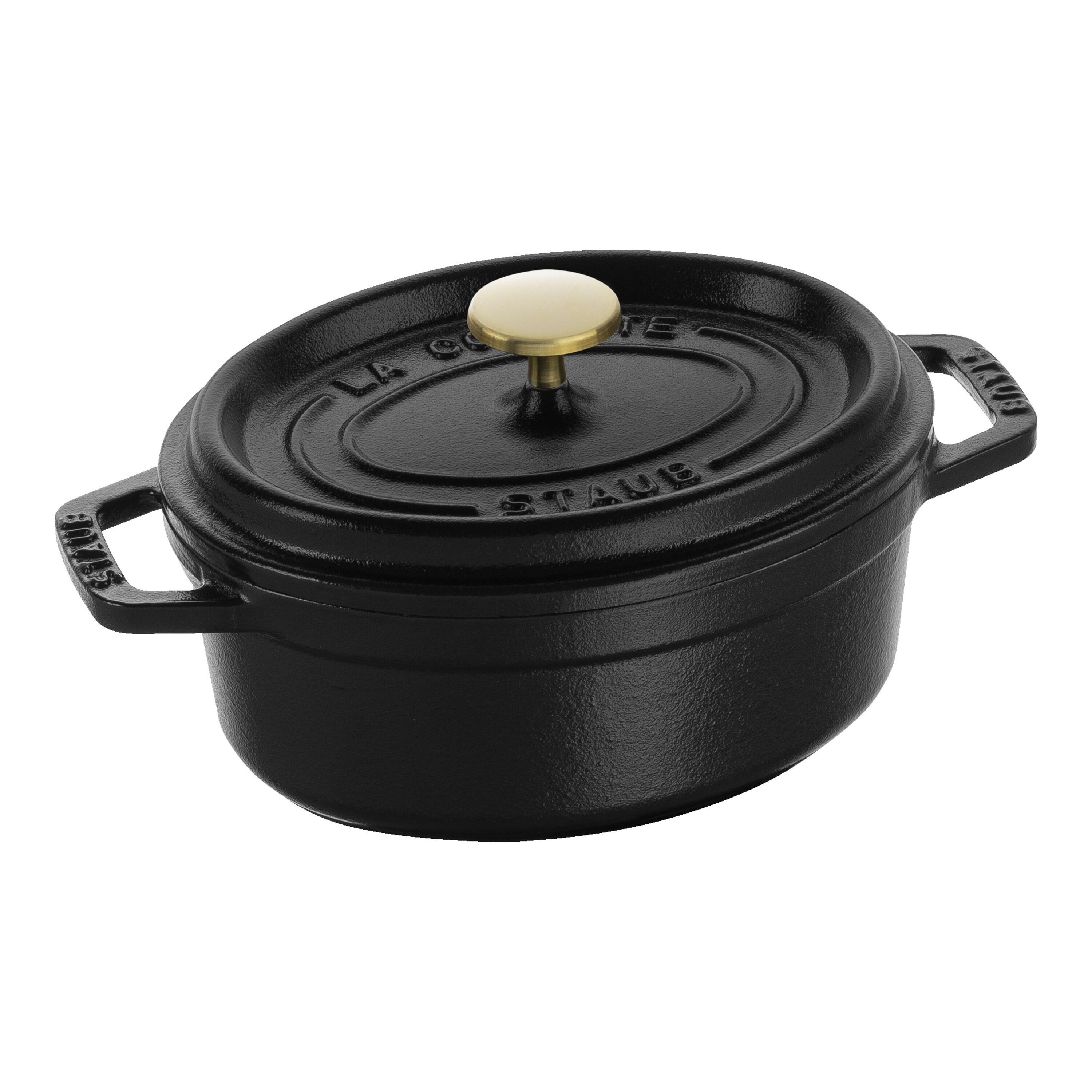 15 cm oval Cast iron Cocotte black