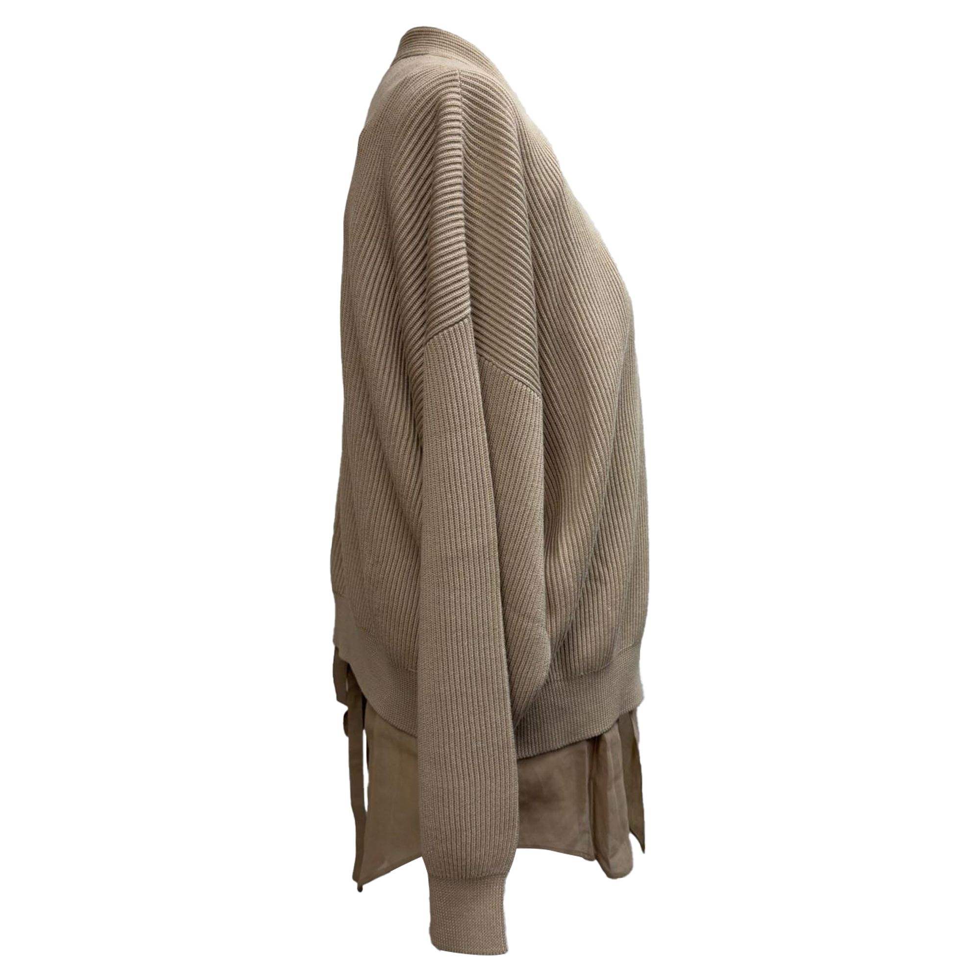 Brunello Cucinelli Preloved Layered Cardigan Beige Cotton