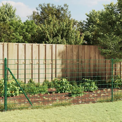 NNEVL Wire Mesh Fence Green 1x25 m Galvanised Steel