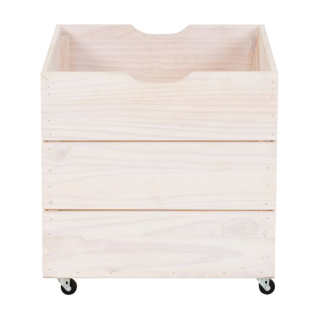 CAIXA ORGANIZADORA COM RODÍZIOS 50 CM X 50 CM X 60 CM WOOD