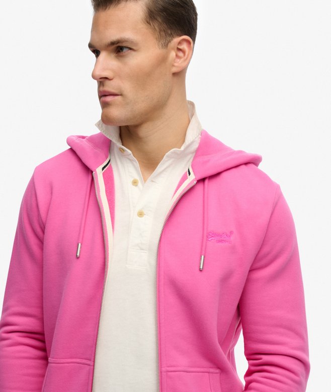 Essential Logo Half Brushed Zip Hoodie
