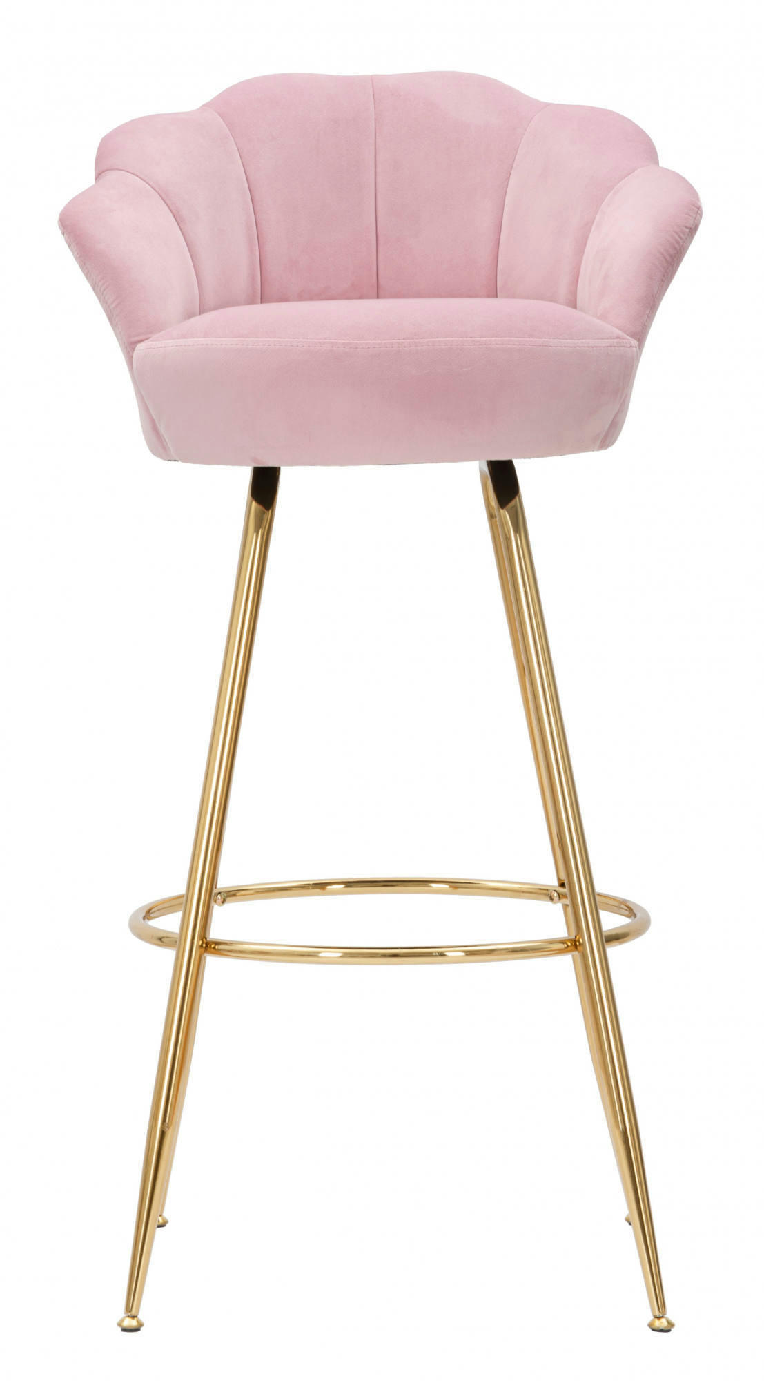 - Tabouret de bar en velours rose