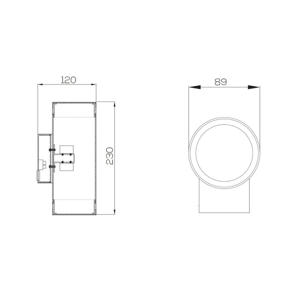 VEGGLAMPE ECOLITE LIBRA II ANTRACIT