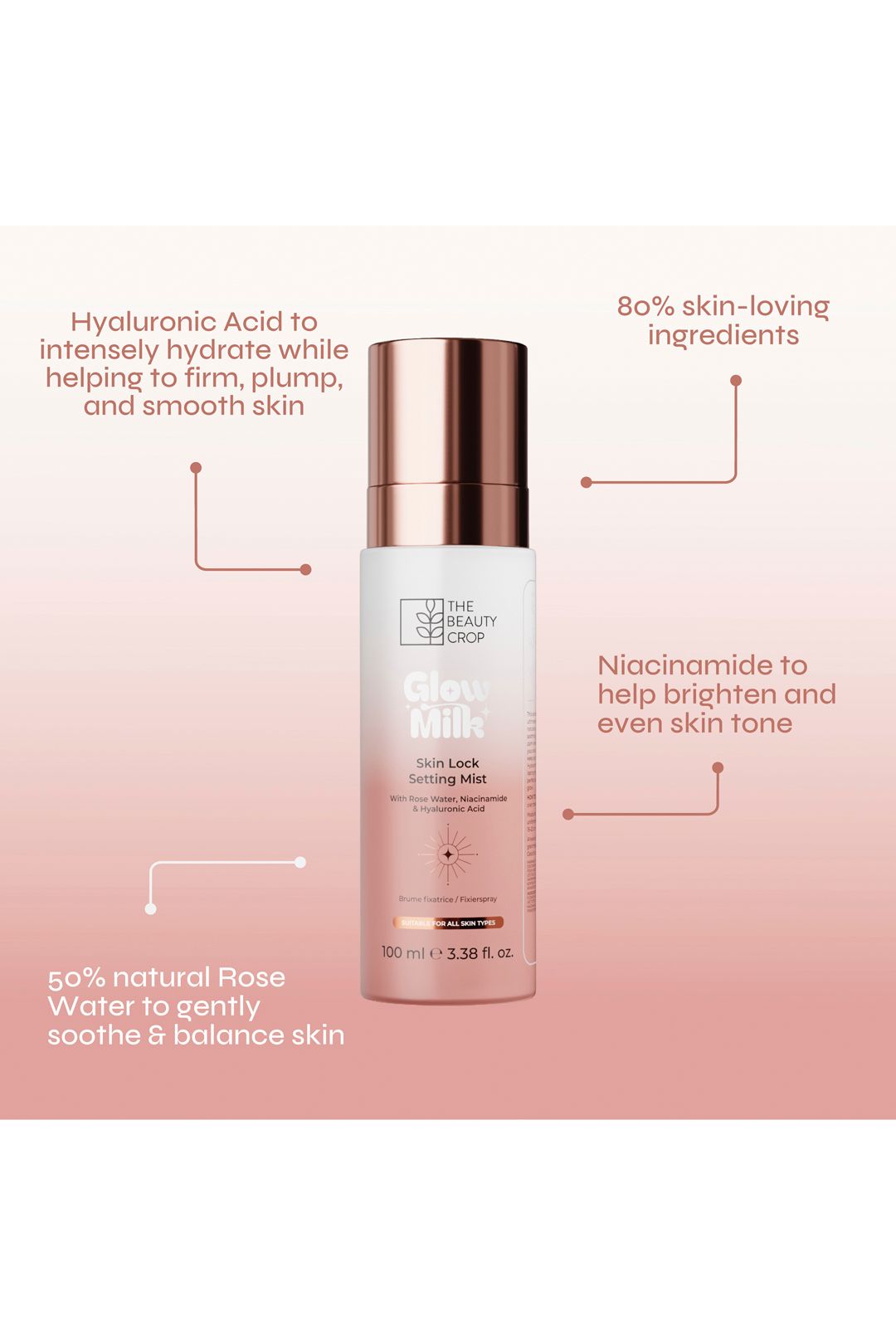 The Beauty Crop Glow Milk Skin Lock Setting Spray 100ml