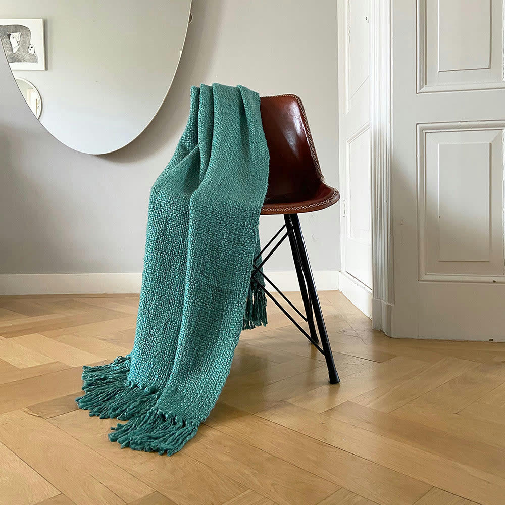 SOLID - Plaid uni vert caraïbe 125x150