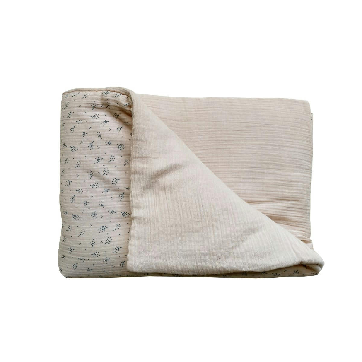 GREEN & KIDS - Couverture légère en gaze de coton bio à motifs beige