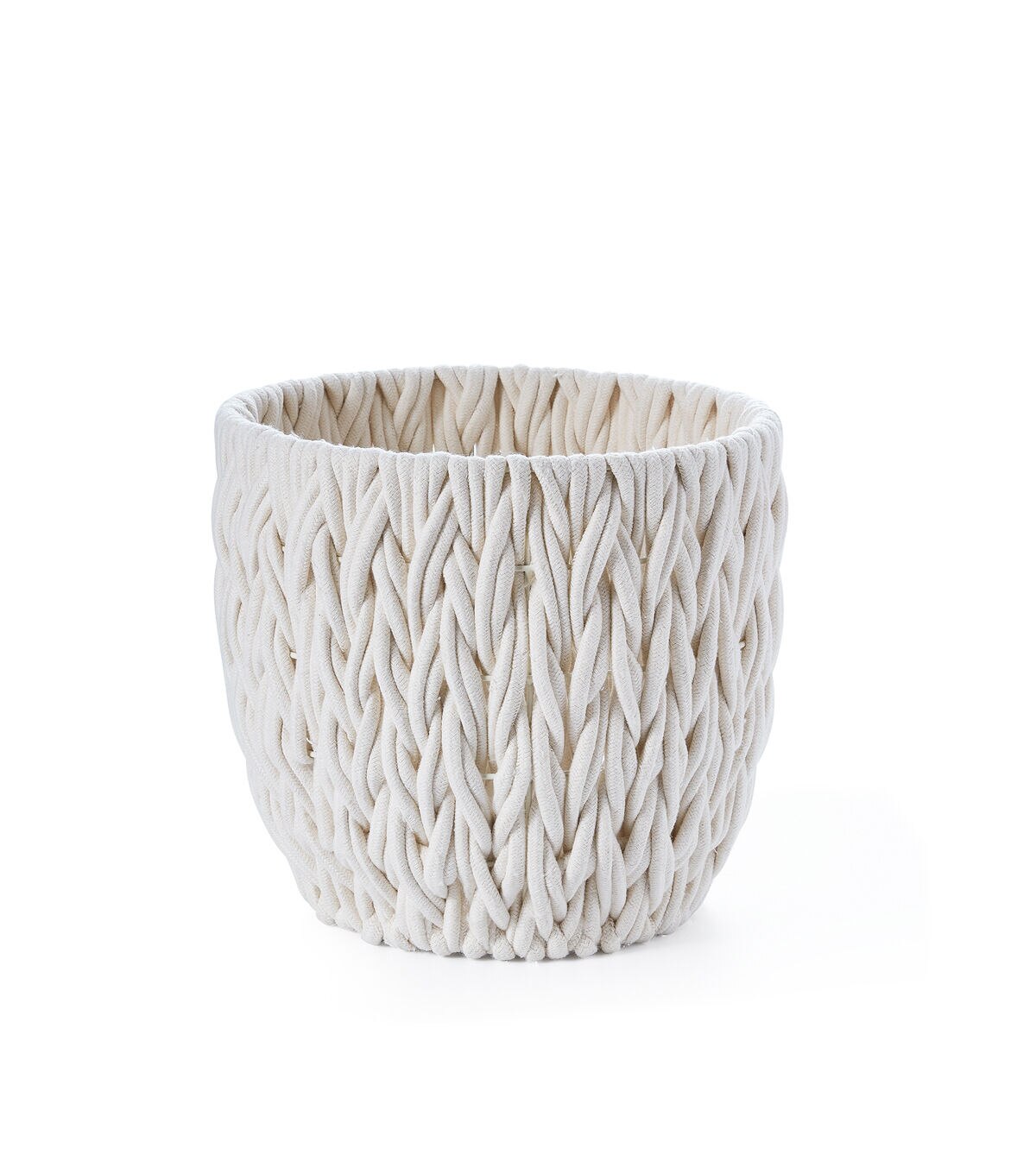 14 White Cotton Rope Woven Basket by Place & Time