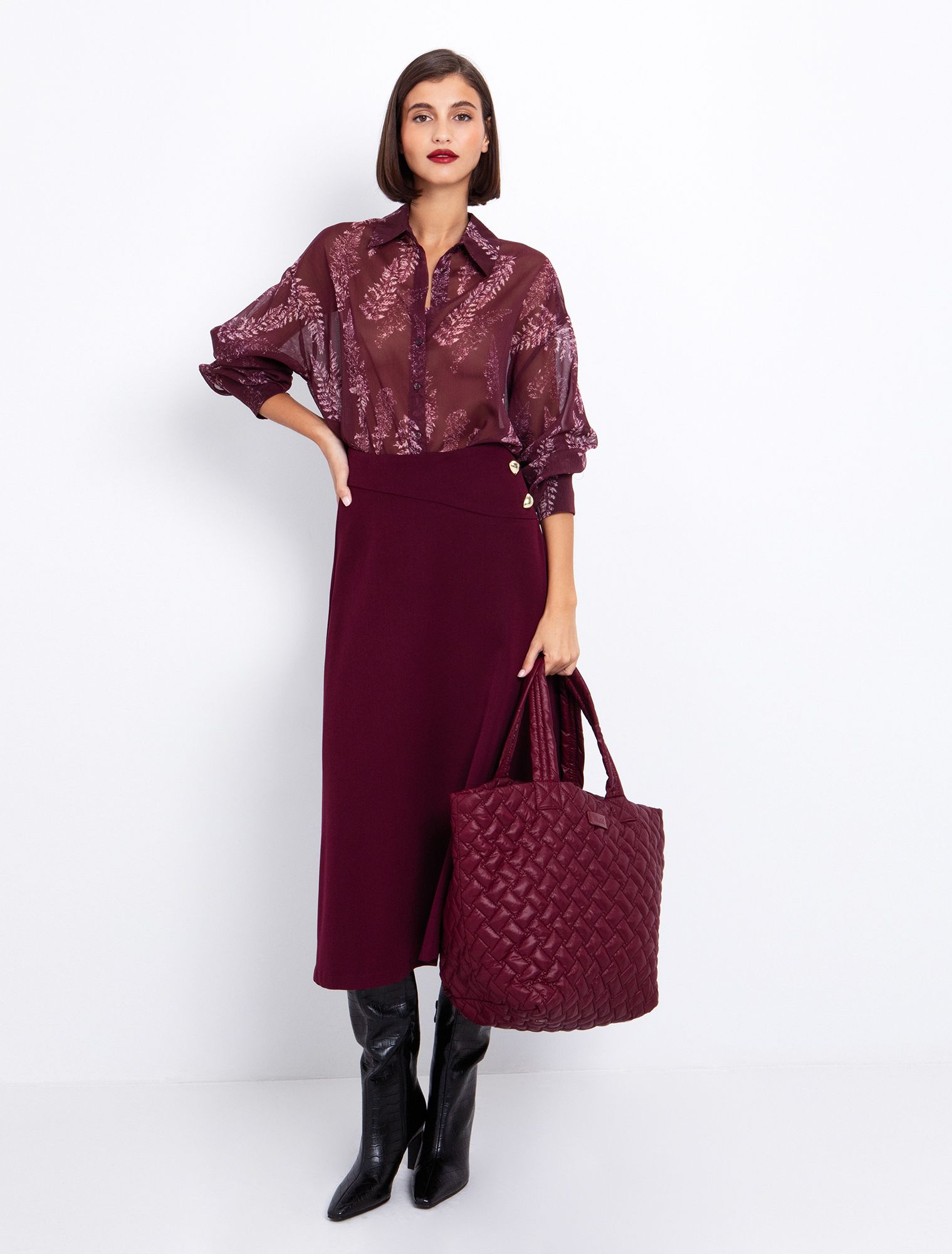 Πουκάμισο με τύπωμα φύλλα