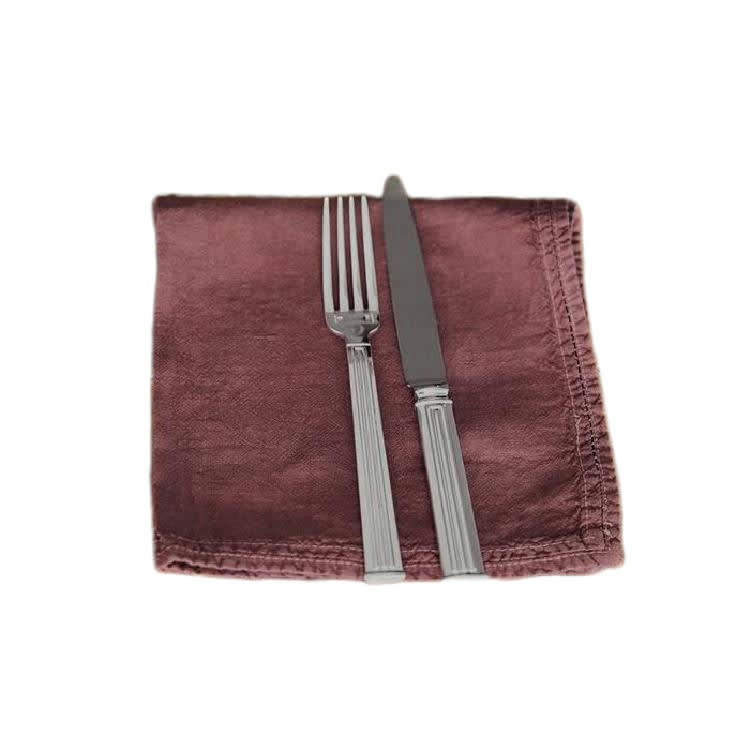 BASES DE LA TABLE - Serviette de table  Lin pur lavé  Bordeaux  45x45