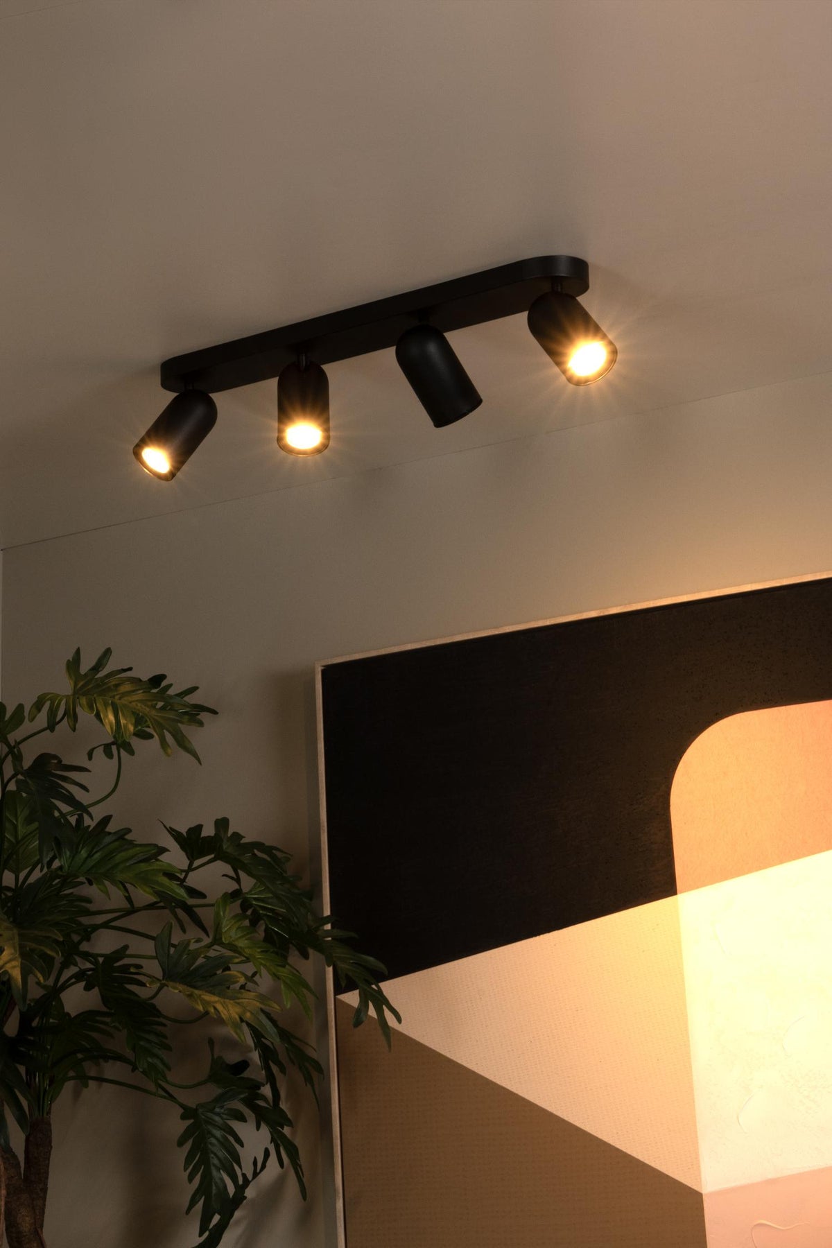 Lucide plafondspot PUNCH - 4xGU10 - Zwart