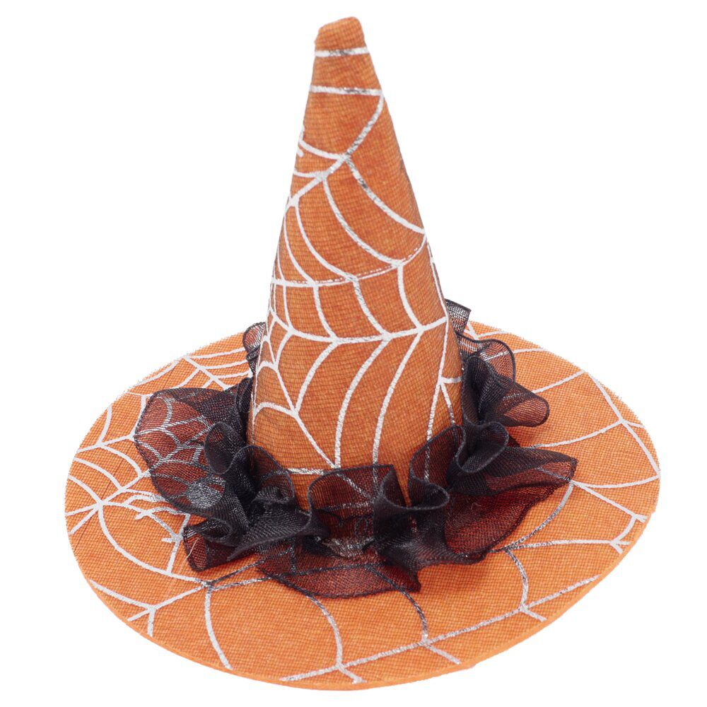 Barrette cheveux Halloween chapeau de sorcière 9x3x6cm (2 modèles)