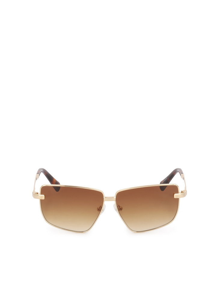 Sunglasses with metal frame and brown glasses