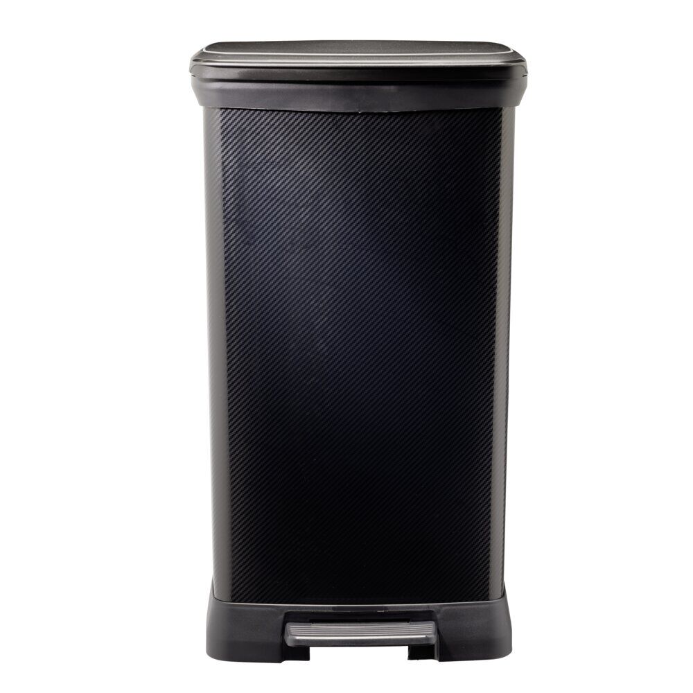 Poubelle à pédale plastique noir carbone 50L