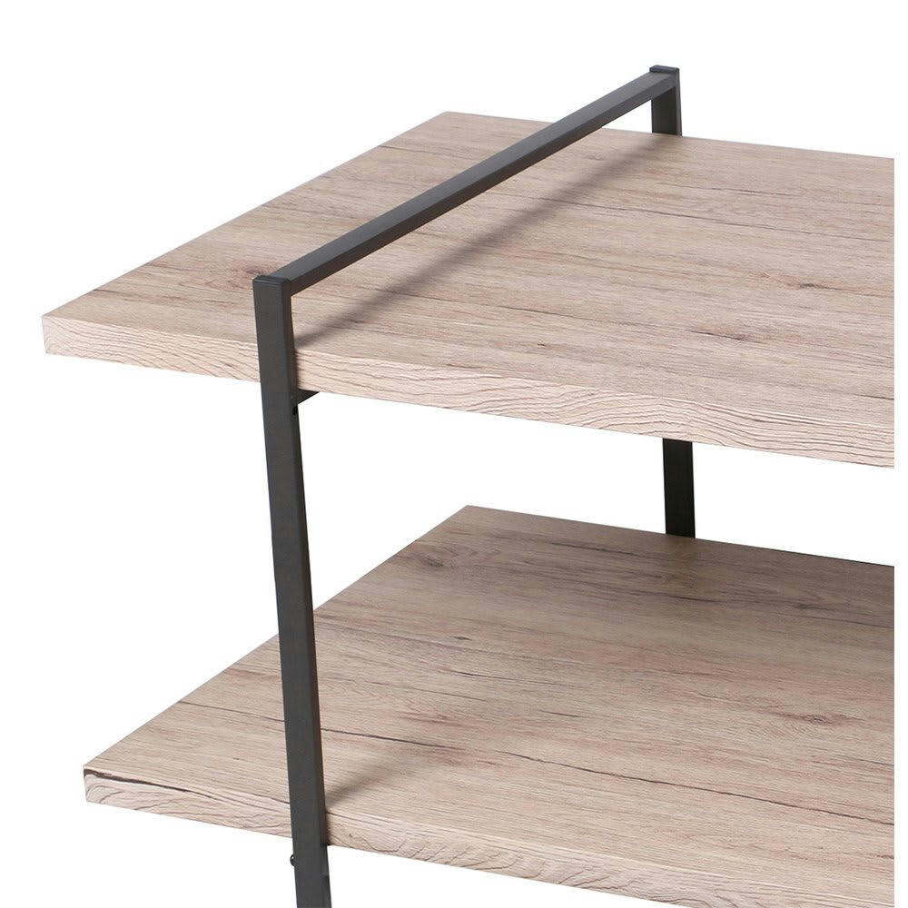 DOCK - Table basse 2 plateaux bois structure métal noir