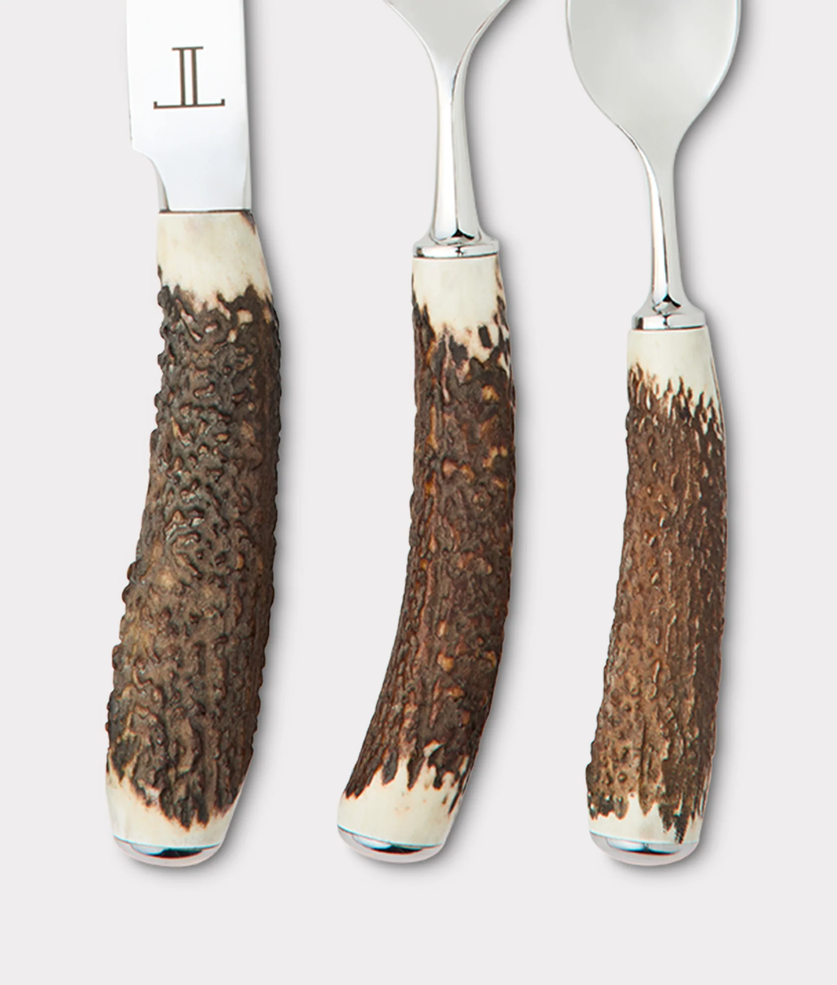 Stag Horn Flatware - 5 Piece Place Setting - Silver