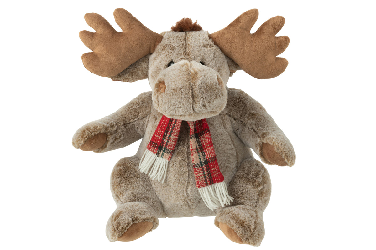 J-Line knuffel Rendier   Sjaal - polyester - bruin - large