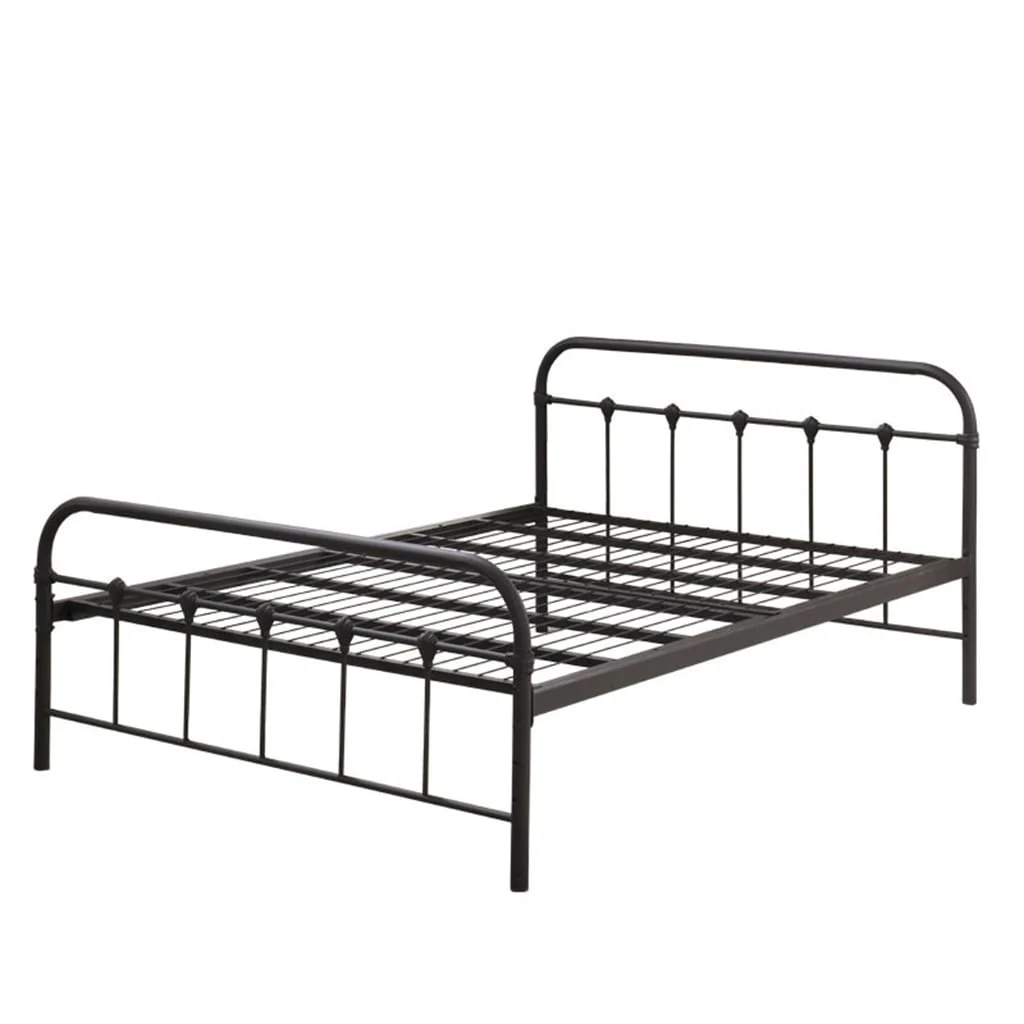 Metal Bed Frame With Black Ball Headboard And Footboard The Rustic Style