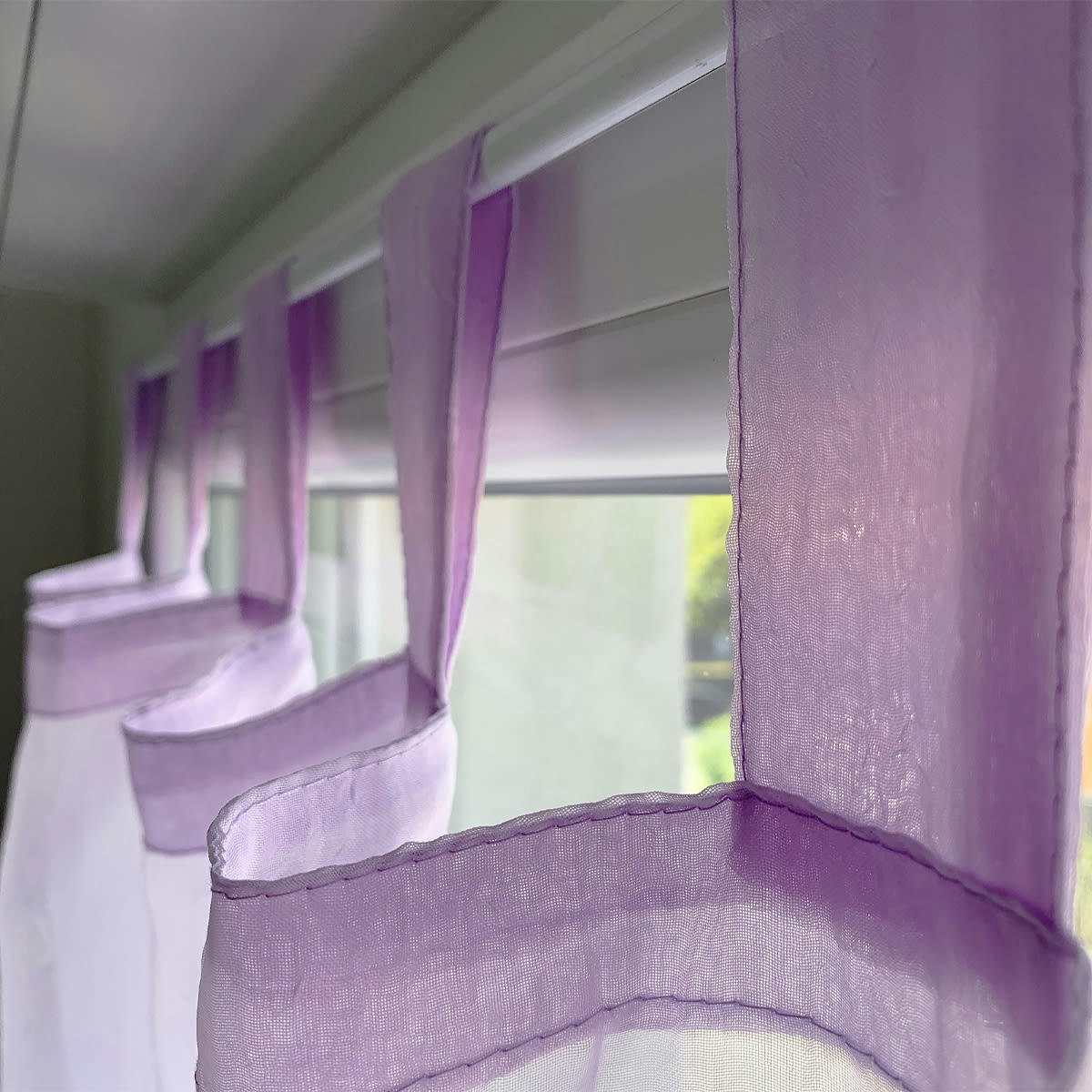 - Rideau uni à passants polyester violet parme 140x240 cm