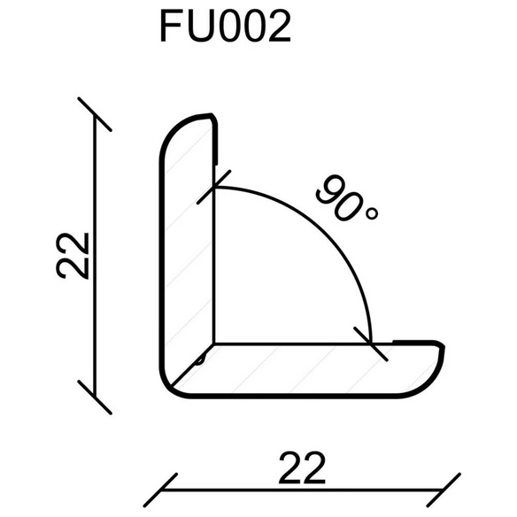 Winkelleiste, Buche braun, MDF, LxHxT: 240 x 2,2 x 0,46 cm