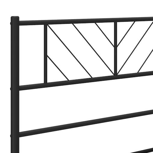 NNEVL Metal Bed Frame with Headboard Black 107x203 cm
