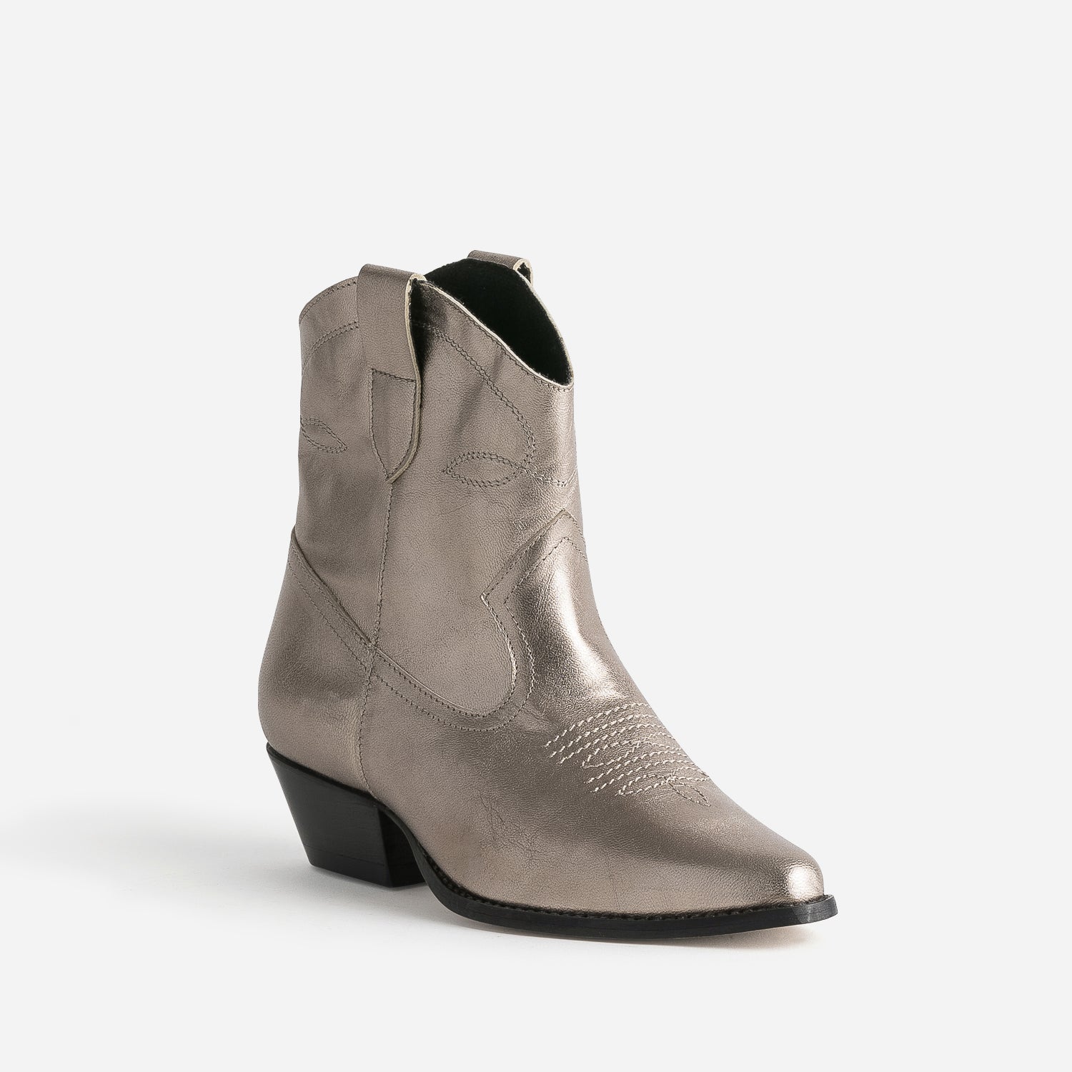 Boots western TEXTO doré en cuir