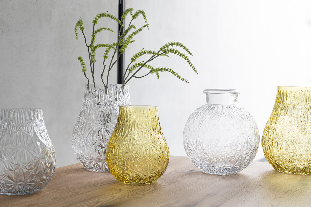 J-Line vaas Bol Geslepen - glas - transparant - small - Ø 18 cm