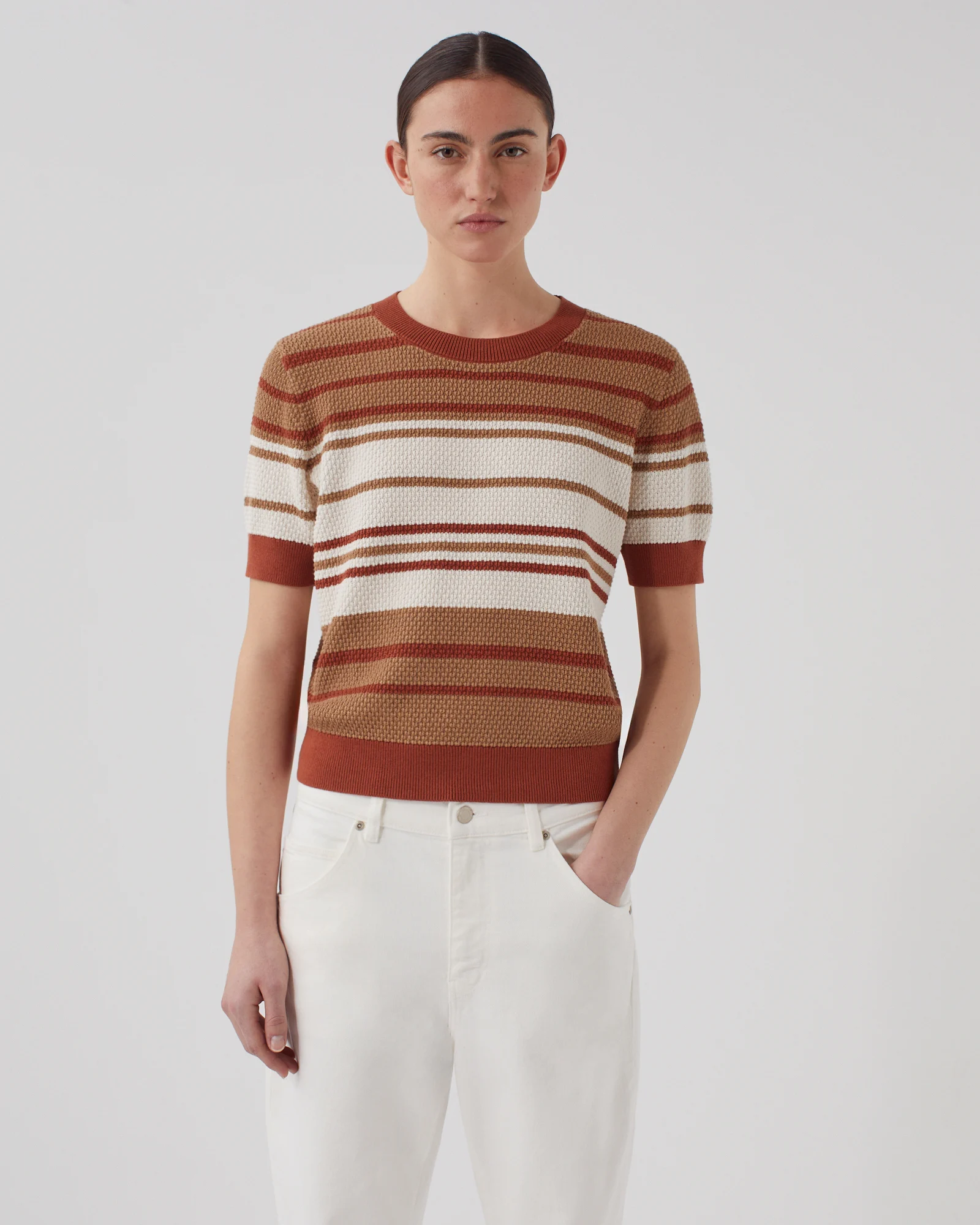 Pull à manches courtes en coton