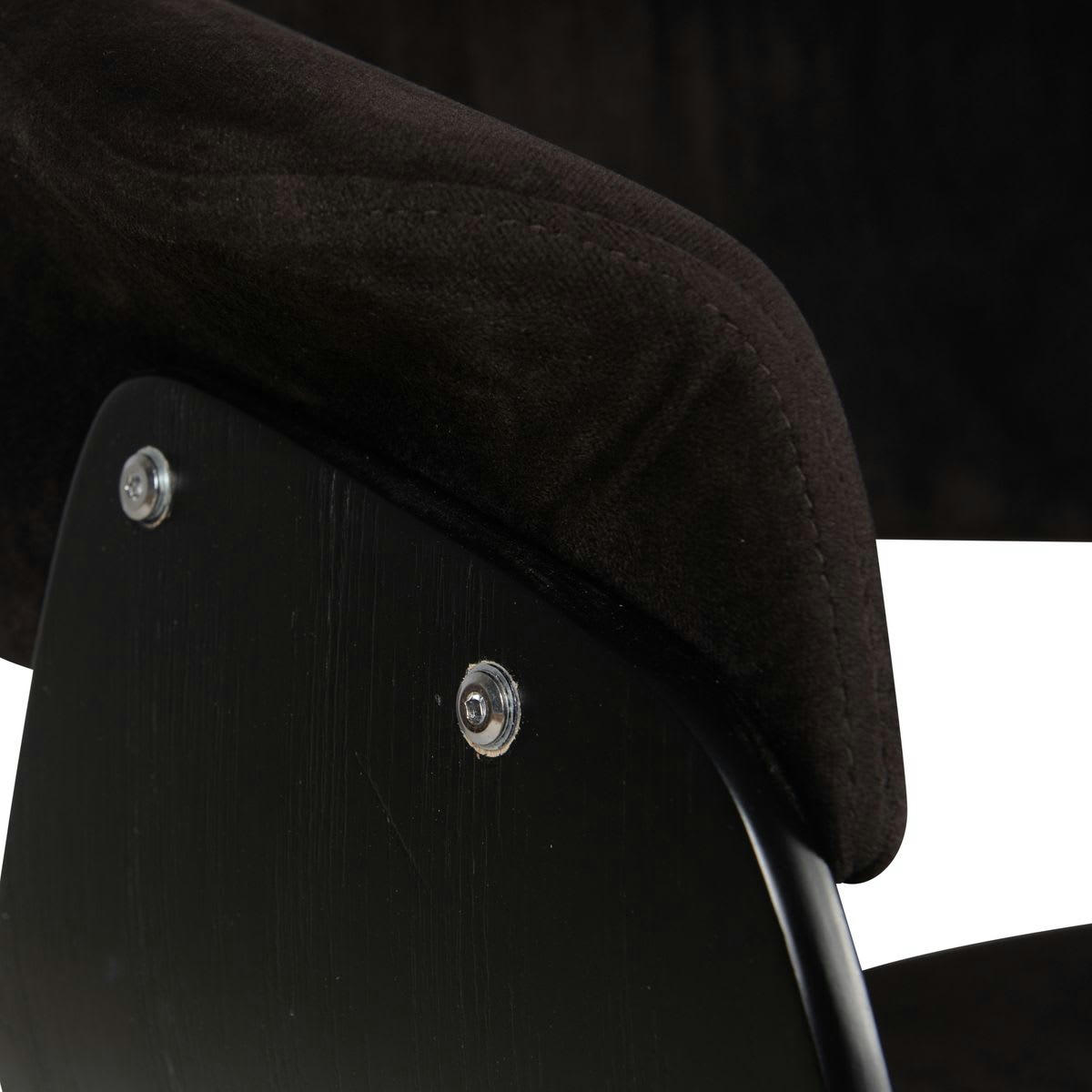 KYO - Chaise accoudoirs velours noir