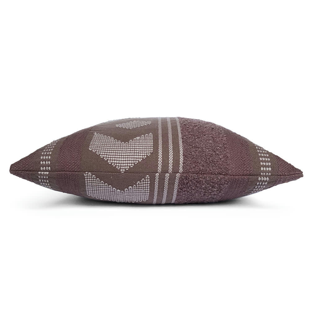 VUE SUR LA MER - Coussin marron artisanal carré 50x50