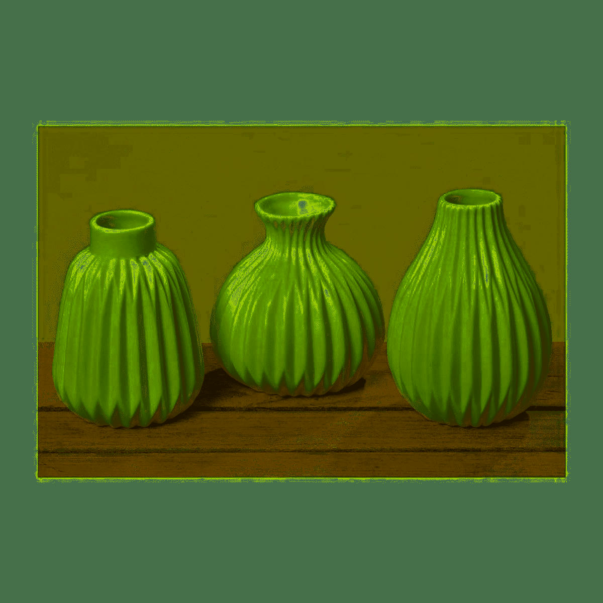 DESIGN - Set de 3 petits vases en porcelaine blanche