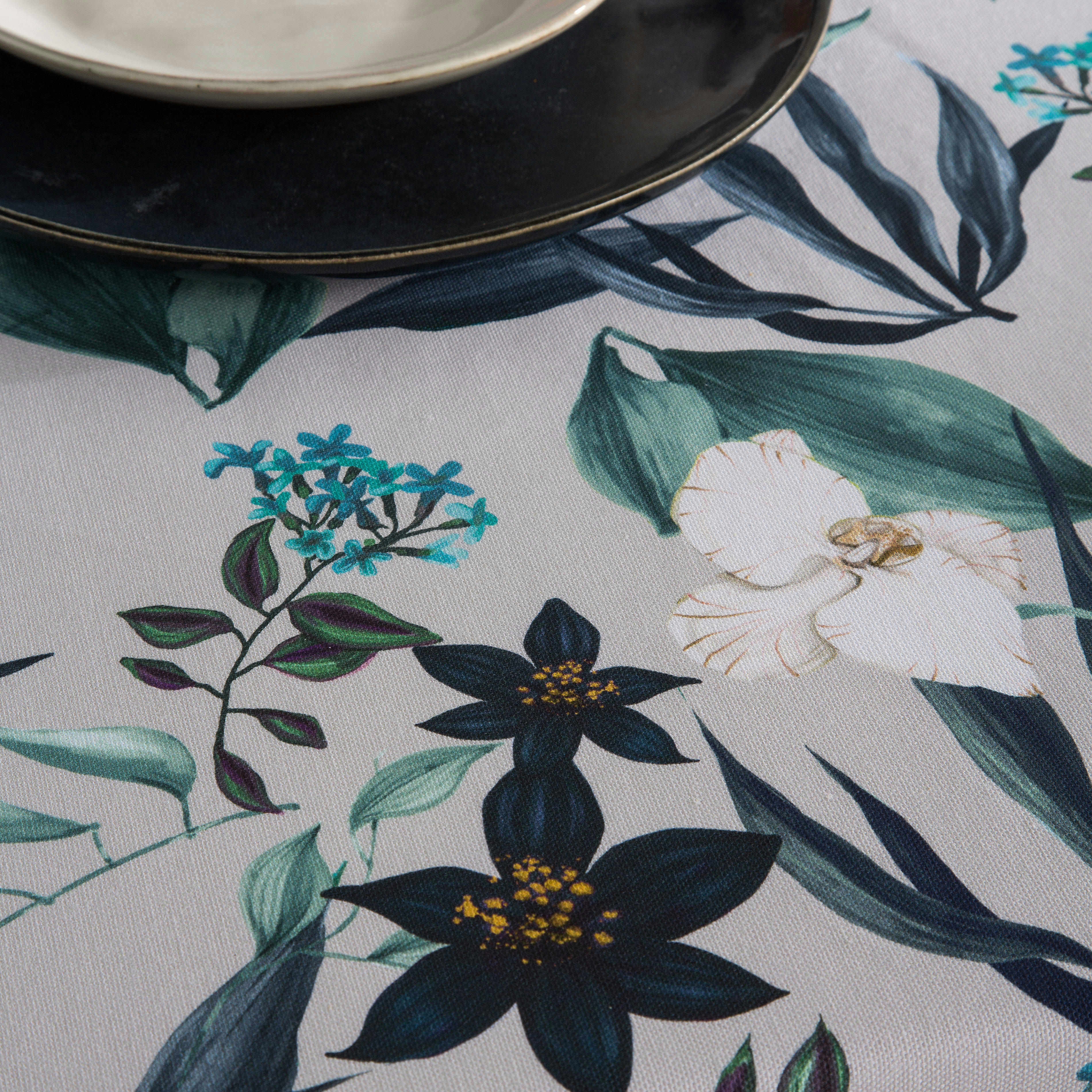 HAVANA MARINO - Nappe en coton biologique antitâche imprimée marine 140x200 cm