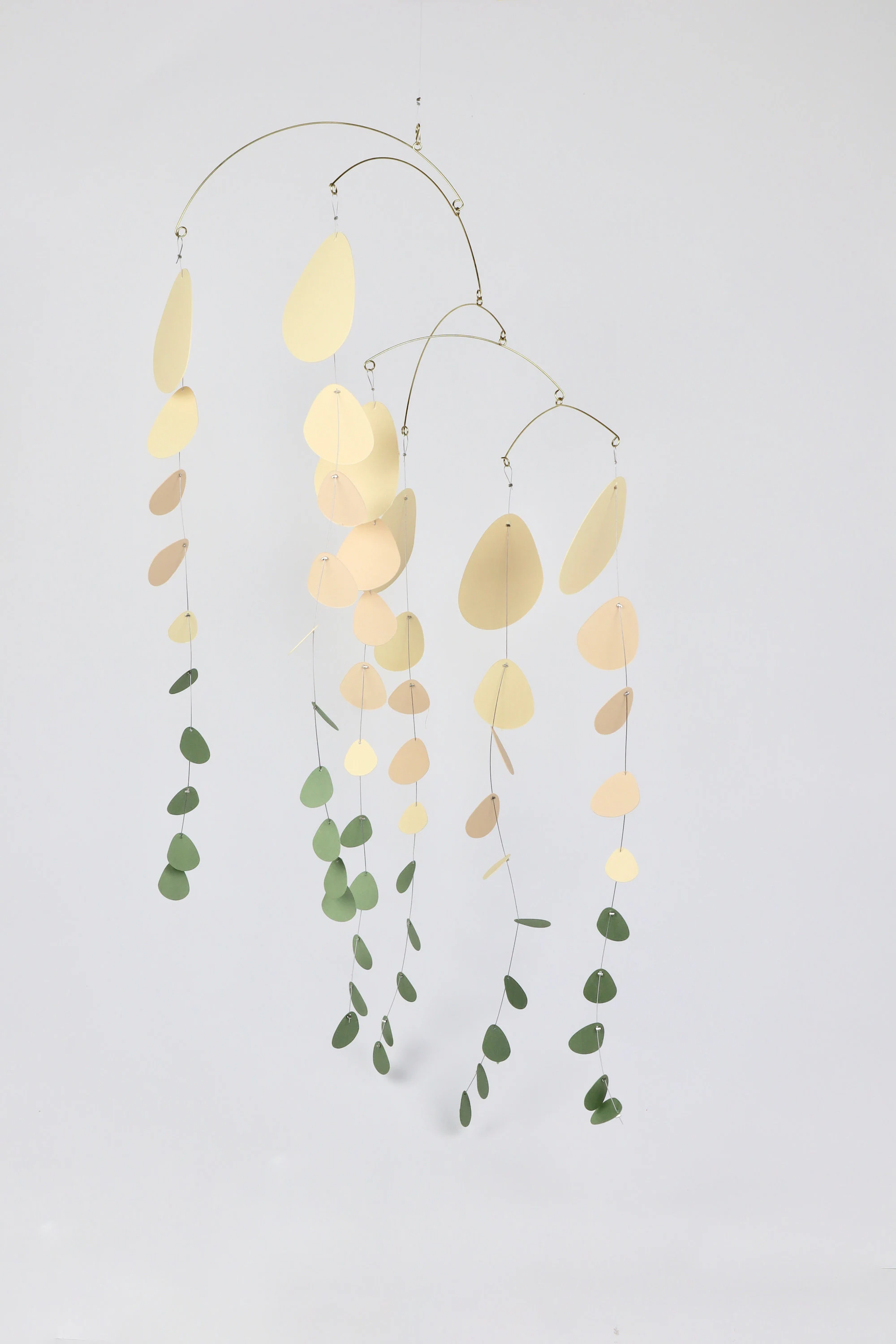 Kinetic Mobile #28 Eucalyptus Cream & Forest Green