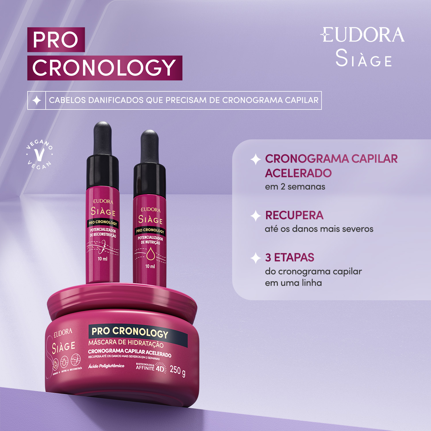 Kit Cronograma Capilar Acelerado Siàge Pro Cronology (3 itens)
