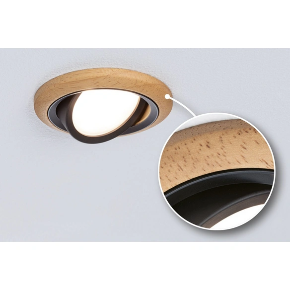 Einbauleuchte, 6 W, 470 lm, schwarz, 230 V, Set