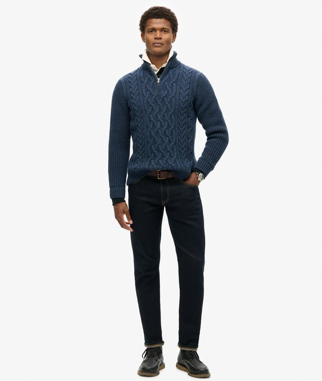 Jacob Cable Knit Half Zip Jumper