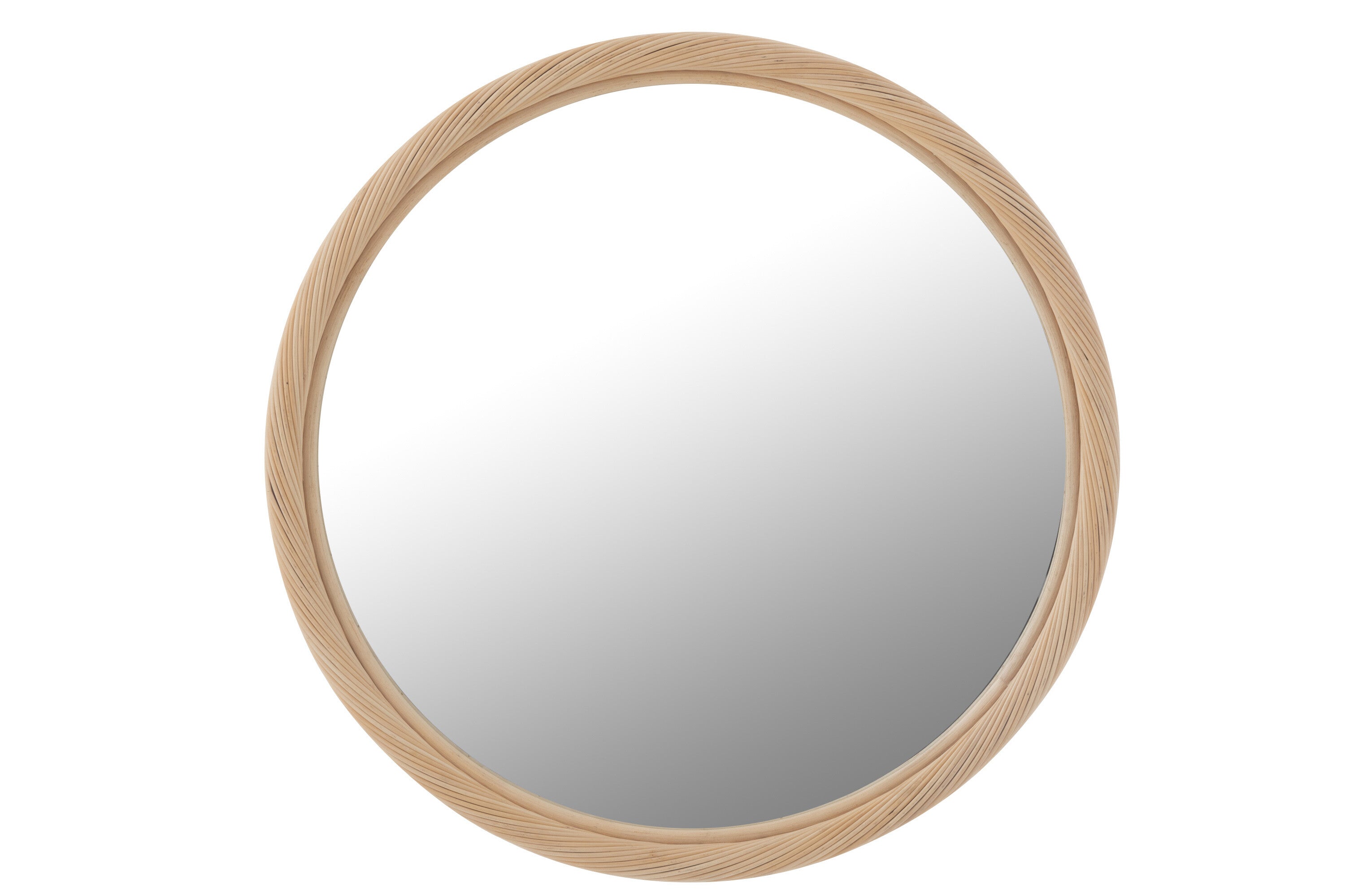 J-Line spiegel Rond - rotan glas - naturel - large - Ø 81 c