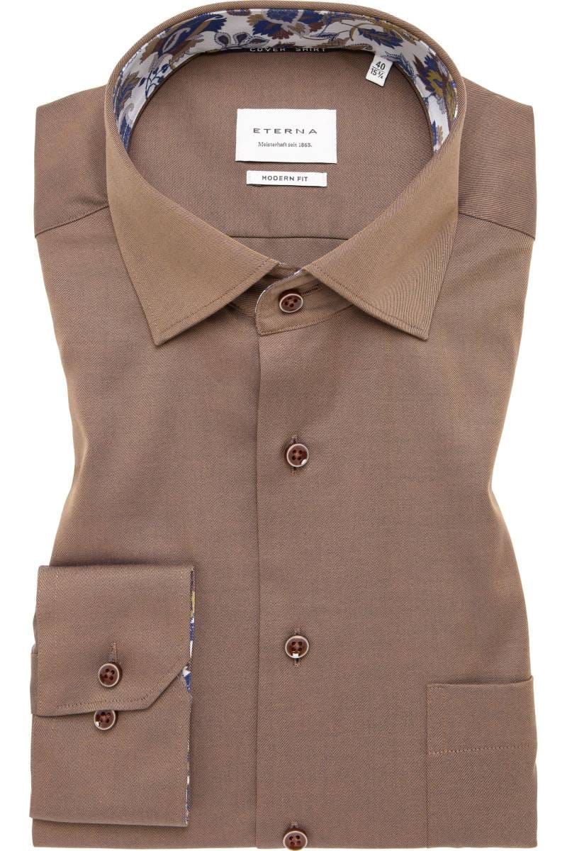 ETERNA Cover Shirt Modern Fit Hemd braun, Einfarbig
