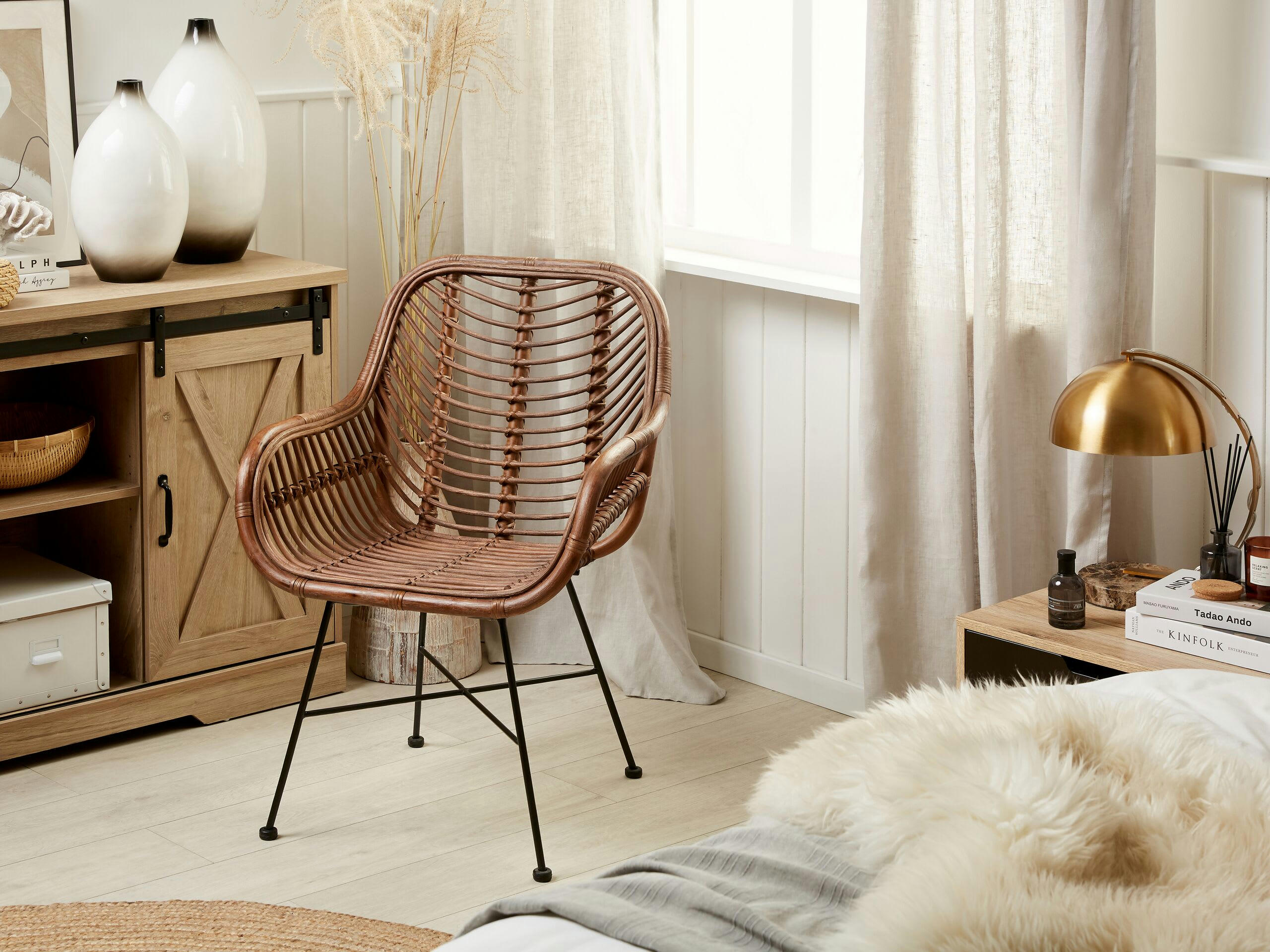 CANORA - Chaise en rotin foncé