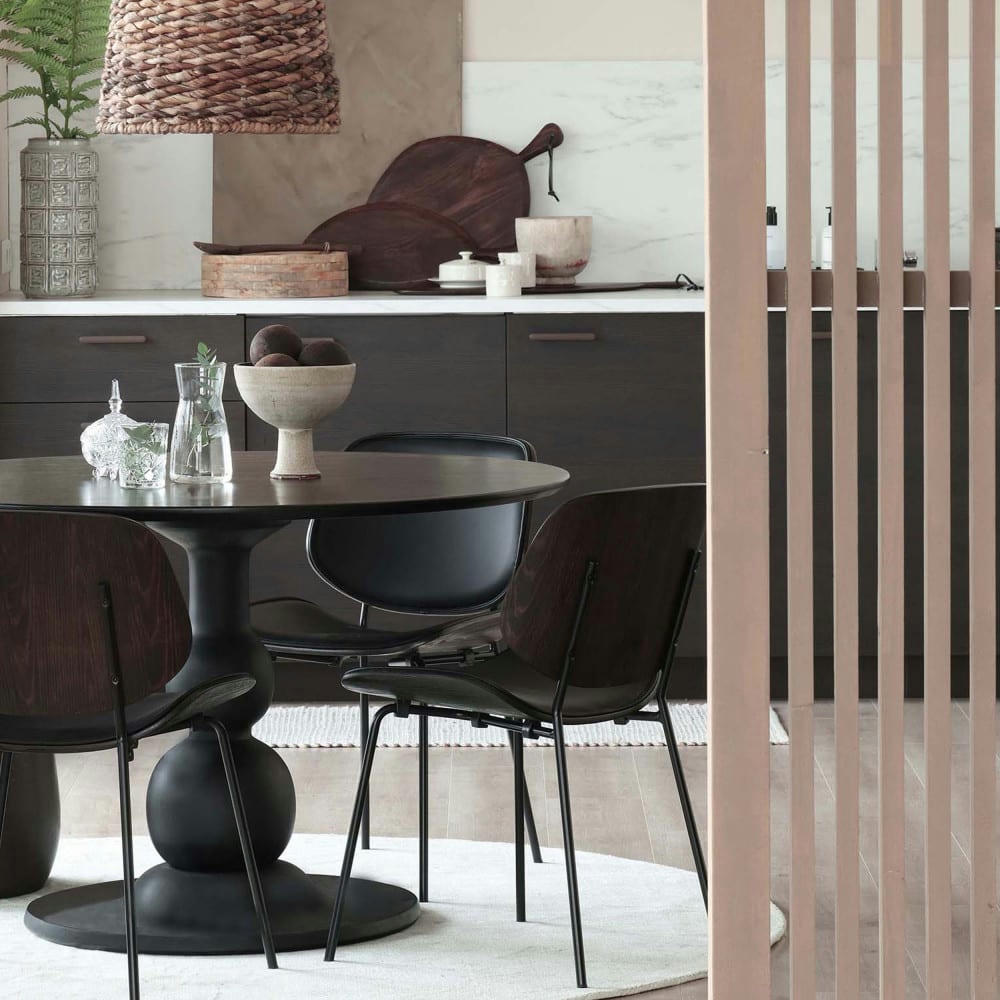 CLOSE - Lot de 2 chaises en simili et métal noir