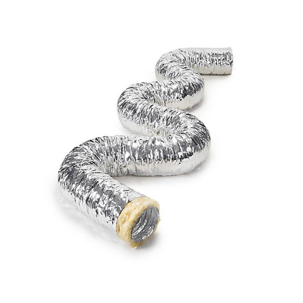 Gaine flexible aluminium isolé phonique M0 M1 laine de verre ép.25 mm 10 mètres - Diamètre (mm) 200