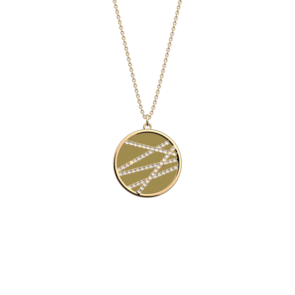 Collier Liens, cuir réversible Mochaccino / Pistache