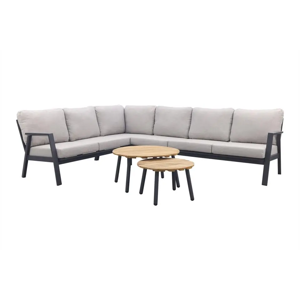 VDG Viento/Mindo hoek loungeset (4-delig) - Royal Grey/Teak